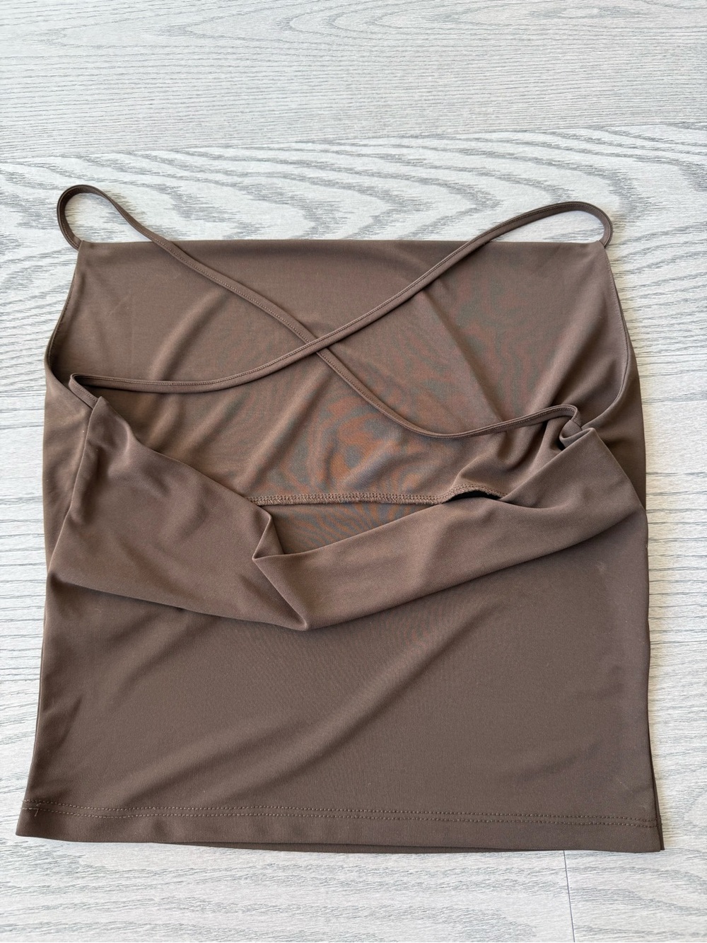 Zara Brown Cowl Neck Spaghetti Strap Crop Top small - Picture 3 of 3